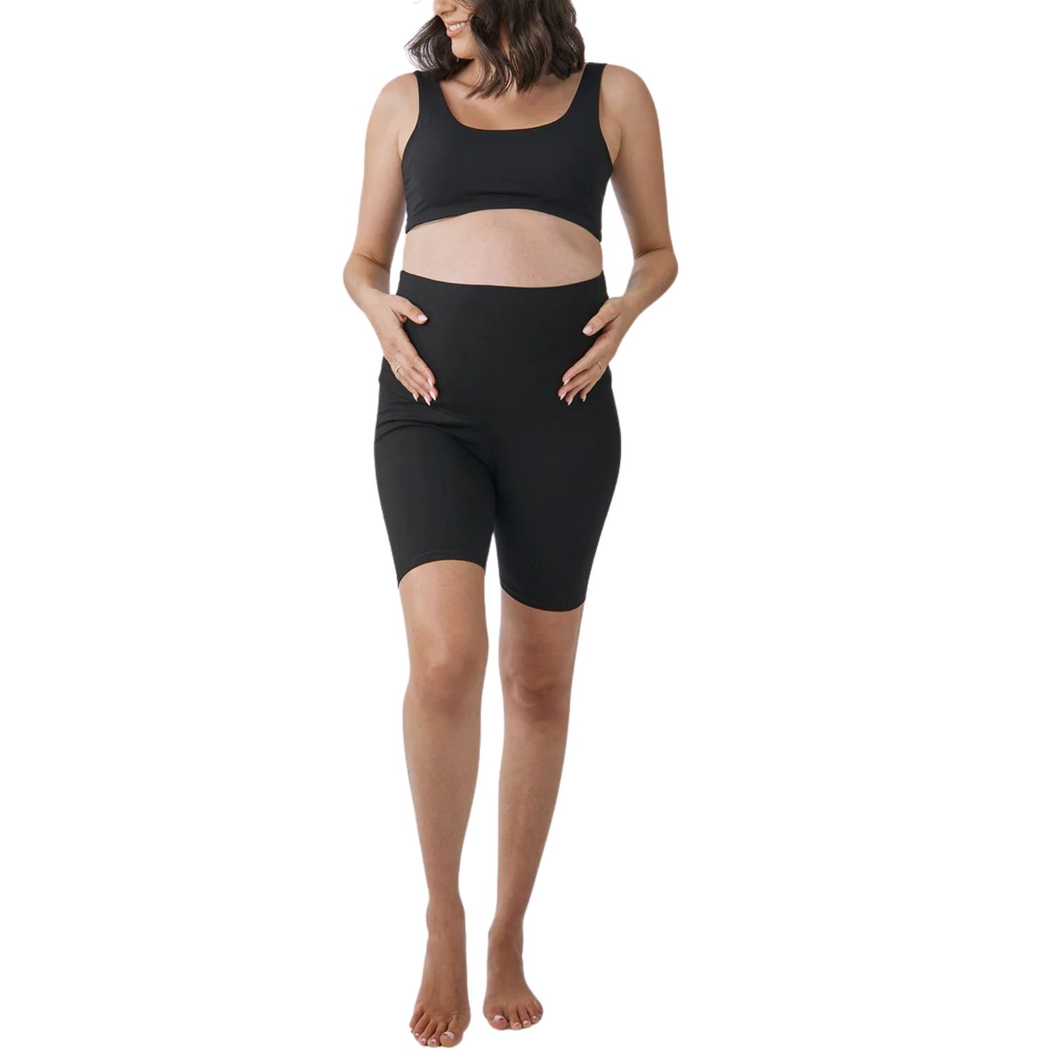 New Maternity Two Piece Outfit Pregnancy Yoga Bra Shorts Workout Lounge Wear Activewear Comfortable Fit Maternity Outfit Set