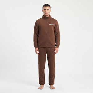 Ensemble de survêtement décontracté 2 pièces pour homme, de qualité supérieure, avec fermeture éclair intégrale, idéal pour le fitness et le jogging, personnalisable en gros - Product Image 1