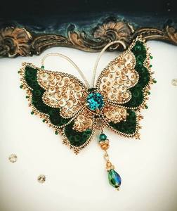 MD HANDICRAFTS Luxury Floral Bead Embroidery Brooch Handmade Gift From Uttar Pradesh for Women and Girls - Product Image 1