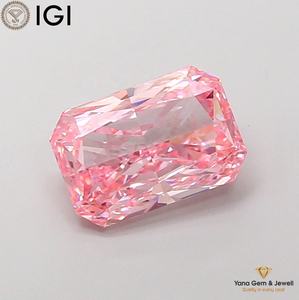เพชรทรงเรเดียนท์ 2.00 กะรัต พร้อมใบรับรอง IGI เพชร CVD ที่เพาะเลี้ยงในห้องปฏิบัติการ สีชมพูแฟนซีสดใส ความสะอาดระดับ VS2 เหมาะสำหรับทำเครื่องประดับ - Product Image 1