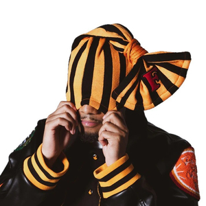 Gorro Unisex Tejido a Mano 100% Algodón Naranja y Negro con Estilo Urbano para Invierno - Product Image 1