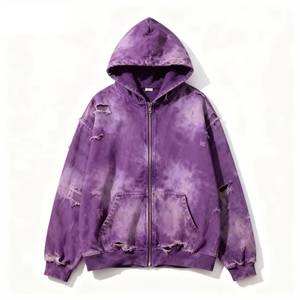 Sudadera con capucha de invierno para hombre, personalizada, estilo vintage, con efecto desgastado, lavado ácido, de algodón grueso, con forro polar, bolsillos, efecto descolorido por el sol y corte oversize - Product Image 4