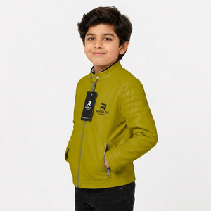 High quality kids <b>leather</b> <b>jacket</b> offering warmth comfort stylish design and durable performance for every season wear cooler day - Product Image 3