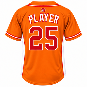 Camiseta de Béisbol Deportiva Sinewy para Hombre, Naranja 25, Absorbe la Humedad, Impresión Sublimada, Corte Regular, Manga Corta, Ropa Deportiva para Adultos - Product Image 2