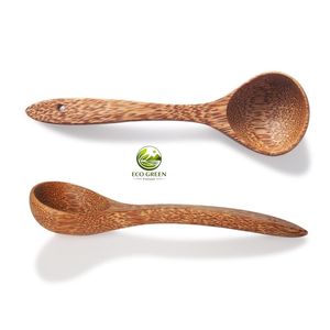 Cuillère en bois de coco écologique à manche court, taille personnalisable, style moderne, pour service de fête, fabriquée au Vietnam - Product Image 1