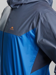 <b>Men's</b> Hooded Windproof <b>Jacket</b> Blue Gray Color Blocking Zipper Front Sporty Outdoor Wear Autumn Regular Fit - Product Image 6