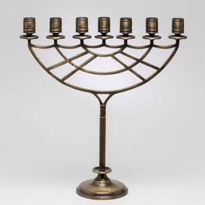 Classic <b>Silver</b> Metal Menorah Candle Holder Hanukkah Elegant Decorative Tabletop Display Traditional Home Accent - Product Image 6