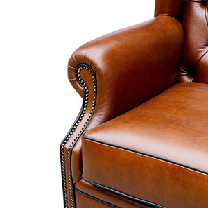 Moderno lujo elegante contemporáneo Buff tela Chesterfield Loveseat alta calidad cuero genuino nuevos sofás de sala de estar - Product Image 3