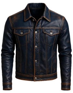 Mens Black PU Leather Breathable Eco-Friendly Winter Moto <b>Jacket</b> Streetwear Embroidered Classic Cafe Racer Casual <b>Slim</b> <b>Fit</b> - Product Image 2