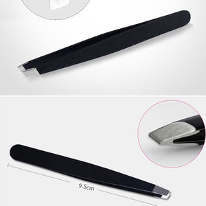 Pinzas Profesionales para Cejas de Acero Inoxidable, Punta Inclinada, Color Negro, Diseño Clásico, Duraderas, Ecológicas, Personalizadas, Belleza - Product Image 4
