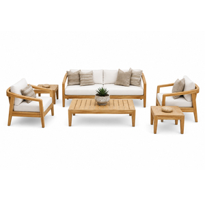 Ensemble de salon d'extérieur en teck massif Seraya, design moderne pour jardin, qualité supérieure, meubles de patio artisanaux pour usage hôtelier et de villégiature - Product Image 2