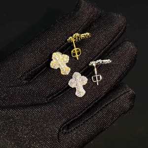 Luxury Cross Moissanite Hip Hop <b>Earrings</b> 925 Sterling <b>Silver</b> VVS D Color Iced Out Cross <b>Earrings</b> for Women Men Fine Jewelry - Product Image 3