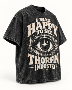ฉันยินดีที่ได้เห็นเสื้อยืดคอตตอนวินเทจทรงโอเวอร์ไซส์ของ Thorfin Industry สำหรับผู้ชาย แขนสั้น คอกลม พิมพ์ลาย ราคาขายส่ง - Product Image 5