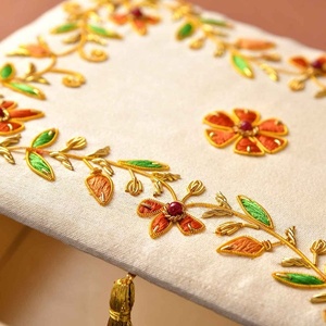 Elegante caja rectangular de tela bordada hecha a mano para todas las ocasiones y regalos hecha a mano en la India por EXOTIC INDIAN ART - Product Image 3