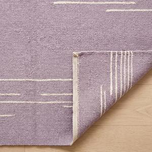 Timeless Handwoven Flatweave Wool Anti-Slip Medium Pile Mauve <strong>Lavender</strong> <strong>Rug</strong> Ivory Solid Color Minimalist Kilim Area Carpet - Product Image 6