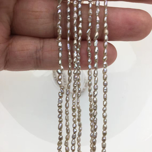 Perlas de Agua Dulce Ovaladas de Color Gris Púrpura AA, 2mm 3mm 4mm, Hebra Suelta, Perlas Cultivadas Genuinas para Suministros de Joyería al por Mayor - Product Image 1