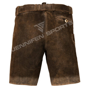 Lederhosen courts en cuir de vachette suédé pour homme, costume d'Oktoberfest, pantalon bavarois, tenue de performance pour fête - Product Image 5