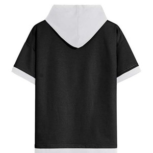 Sweat-shirts à manches courtes personnalisés brodés, légers, respirants, à motif uni, 100% coton, séchage rapide, vêtements décontractés pour hommes - Product Image 4