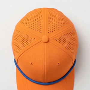 Orange Perforated Trucker Cap Adjustable Baseball <b>Hat</b> Breathable Strap Back Cap for Sports Outdoor Wear - Product Image 6