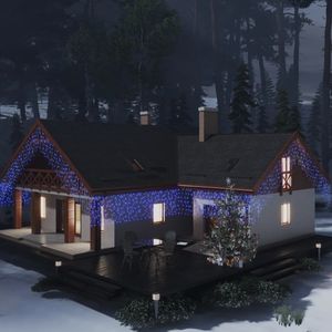 400 LED blu ghiacciolo luci della tenda 393.7 \ "illuminazione decorativa con 8 funzioni - Product Image 1