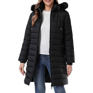 Abrigo Acolchado Largo Impermeable para Mujer con Capucha, Grueso y Aislado, para Senderismo al Aire Libre, Nieve y Viento, Parka de Algodón de Secado Rápido - Product Image 5