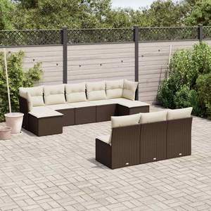 Conjunto de Sofás Modulares de Ratán PE Marrón, Muebles de Patio Elegantes para Exteriores - Product Image 1