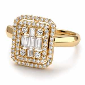 Anillo de Compromiso Solitario, Estilo Clásico de Lujo, Diamante Cultivado en Laboratorio, Corte con Aro Dividido, Engaste de Puntas, Oro Rodio, Certificado IGI - Product Image 1