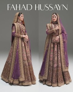Purple Gold Embroidered Lehenga Choli <b>Floor</b> Length Traditional Wedding Party Wear High-quality Dress for Women India Pakistan - Product Image 1