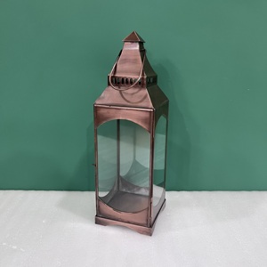 Copper <b>Lantern</b> <b>Set</b> of 2 Home Decoration Durable Metal Candle Holder Indoor Use - Product Image 6