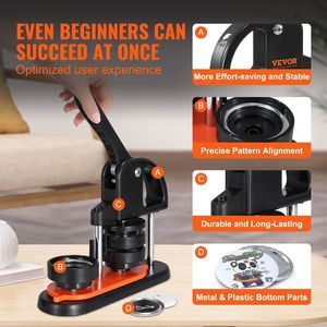 Panda <b>Magic</b> <b>Book</b> Button Maker Machine 2.28 Inch/58mm Pin Maker Ergonomic Arc Handle 100pcs DIY Christmas Gifts Children's DIY - Product Image 3