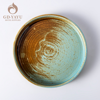Assiette plate japonaise YAYU en céramique émaillée de forme ronde pour steak et snacks chinois, idéale pour la restauration - Vente en gros usine