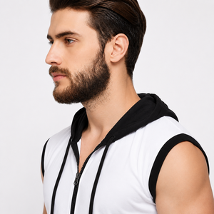 Chaleco Deportivo Personalizado para Hombre, Sin Mangas, con Cierre, Ligero, para Entrenamiento, Ropa Deportiva con Capucha, OEM, Marca Privada - Product Image 6