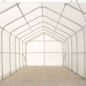 15FT X 35FT Single RV/Motorhome Storage Shelter 17 oz <b>PVC</b> Fabric Cover Front <b>Roll</b> Door Enclosed Rear Wall 3 Layer Galvanized St" - Product Image 6