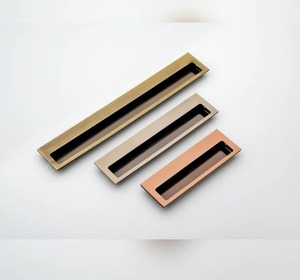 Wholesale Flush <b>Pull</b> Recessed <b>Handles</b> for Wardrobe Cabinet Dresser <b>Doors</b> Modern Kitchen Bathroom Living Room Hardware - Product Image 3