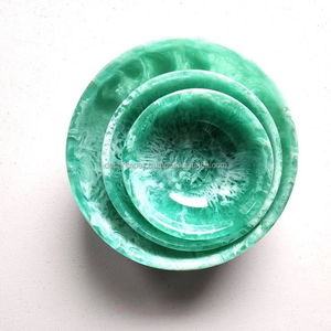 Europe Design Trending New Shaded Color <b>Resin</b> Plate Round Natural <b>Resin</b> Platter Look Dinnerware Bowl Fruit Serving Salad Bowl - Product Image 1