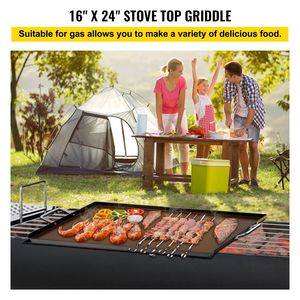 Griglia piatta in acciaio al carbonio 16 \ "X 24 \" griglia rettangolare per barbecue 2 manici foro di scarico Extra per carbone/Gas per Tailgating - Product Image 2
