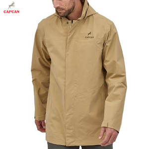 Chaqueta de Lluvia con Capucha para Hombre, Servicio OEM, Chaqueta de Invierno de Lona de Alta Calidad con Logotipo Frontal Personalizable en Venta - Product Image 4