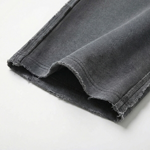 Wholesale Washed Charcoal Raw Edge Sweat pant| Relaxed <b>Cargo</b> Style Joggers Oversized Patch Pocket| OEM Streetwear Loungewear - Product Image 4