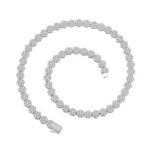 New Trend Floral Moissanite Necklace 925 Sterling Silver Luxury Fashion Jewelry - Product Image 4