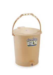 Poubelle à pédale ronde en plastique avec panier intérieur, design portable pour une utilisation intérieure/extérieure - Product Image 2