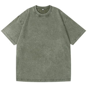 เสื้อยืดคอกลมแขนสั้นสีชมพูสำหรับผู้ชาย สีพื้น ผ้าฝ้ายเจอร์ซีย์ถัก 100% ทรงโอเวอร์ไซส์ ความยาวปกติ ระบายอากาศได้ดี ซักแบบแอซิดวอชด้านหน้า - Product Image 6