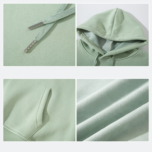 Sudadera con Capucha Extra Grande Antiarrugas 100% Algodón, con Bolsillos, Color Sólido, Manga Larga Regular, Tejido de Punto, Unisex - Product Image 5