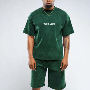 2026 Summer Casual Style Men's Two Piece <b>Set</b> Training Jogging Wear Thermal Breathable Polyester/Cotton Blend 360g OEM Service - Product Image 3