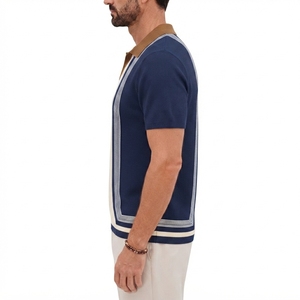 Chemise Homme Vintage en Soie Viscose Tricotée Anti-Plis à Manches Courtes Boutonnée Style Rétro Décontracté Été Streetwear Tendance Col Revers 190g - Product Image 2