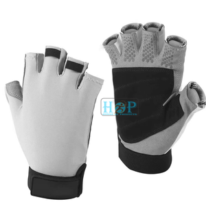 Guantes de Vela de Medio Dedo con Agarre Antideslizante, Protección Reforzada en la Palma, Secado Rápido, Malla Transpirable, Correa de Muñeca Ajustable - Product Image 1