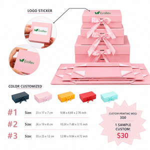 Caja de Papel Plegable Reciclable con Lazo Rosa y Logotipo Personalizado en Relieve, Laminación Mate, Protección UV, Embalaje para Regalo del Día de San Valentín - Product Image 5