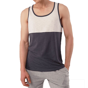 Débardeurs de sport en coton haute élasticité pour hommes, pour la vente en gros, vêtements de fitness à séchage rapide, couleur unie, grandes tailles, personnalisables - Product Image 1