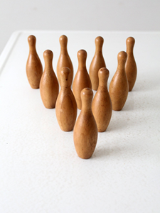 Premium Handmade Polished Solid Wood <b>Bowling</b> Pins Game Set Skittles Classic Lawn <b>Bowling</b> Game Educational Family Activity - Product Image 2
