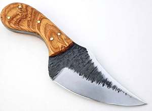 Cuchillo Utilitario de Acero al Carbono Forjado a Mano con Mango de Madera de Olivo Natural, Herramienta Artesanal de Doble Tono - Product Image 2