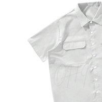 Chemise blanche à manches courtes personnalisable pour homme, 100% coton, logo sur le devant, fabrication OEM/ODM, design tendance avec poche utilitaire